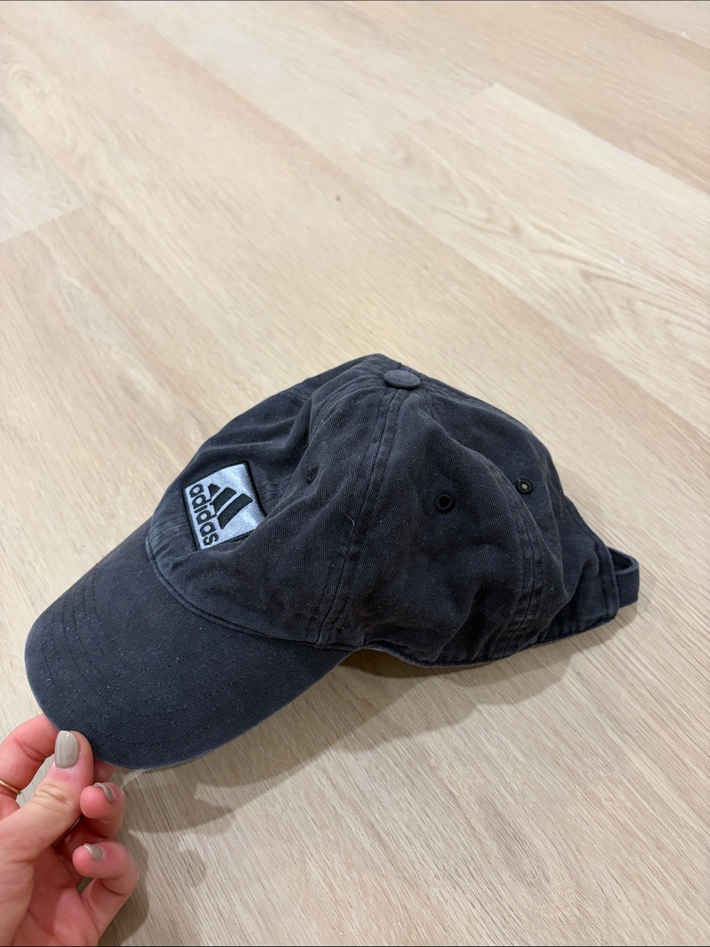 Vintage adidas Black Washed Logo Dad Hat
